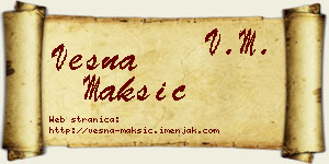 Vesna Maksić vizit kartica